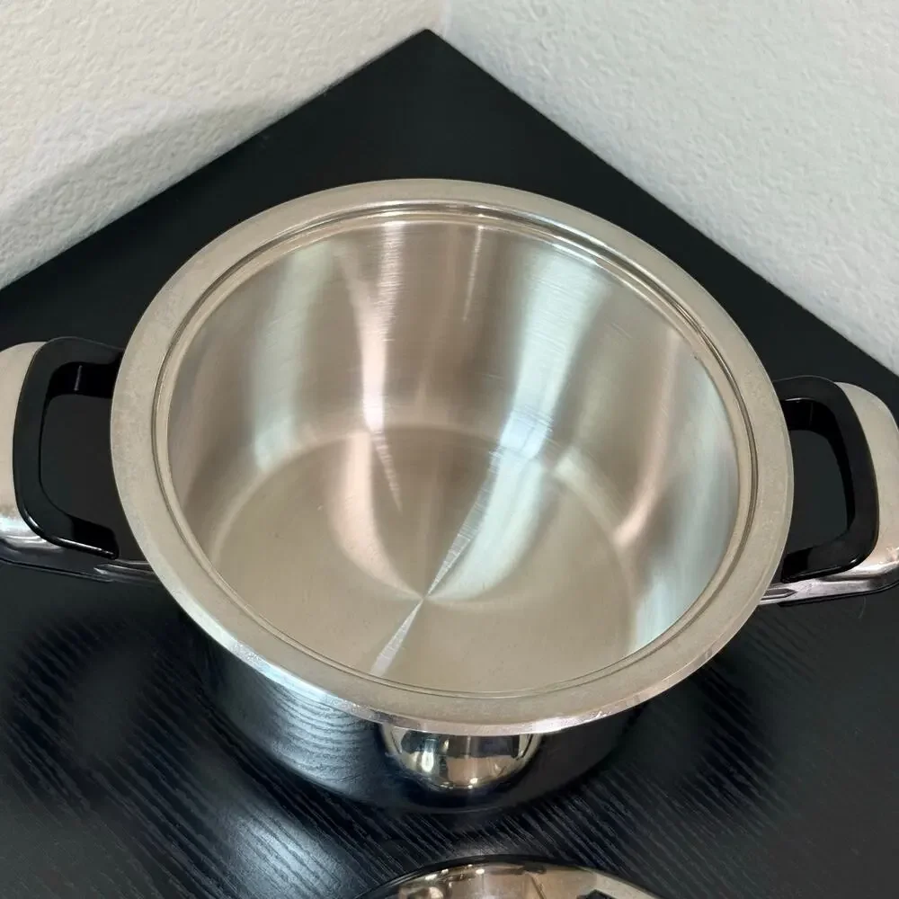 Nutri-Stahl 3 Qt Stainless Steel Stock Pot Lid Temp Alert 8 in Pan
